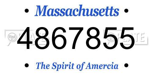 4867855 Massachusetts License Plate