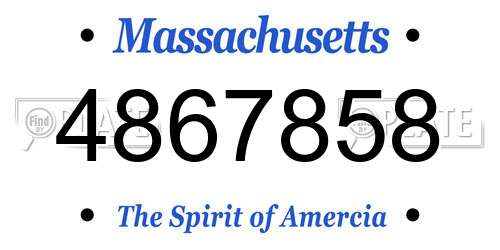4867858 Massachusetts License Plate