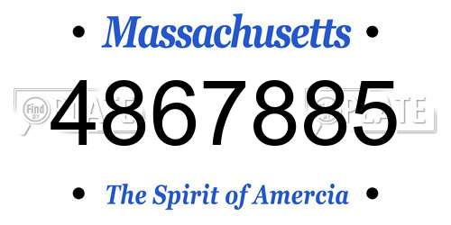 4867885 Massachusetts License Plate
