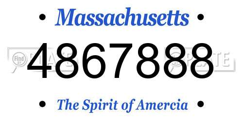 4867888 Massachusetts License Plate