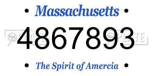 4867893 Massachusetts License Plate