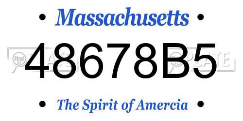 48678B5 Massachusetts License Plate