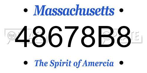 48678B8 Massachusetts License Plate