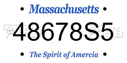48678S5 Massachusetts License Plate