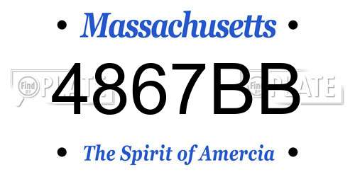 4867BB Massachusetts License Plate