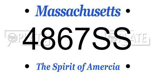 4867SS Massachusetts License Plate