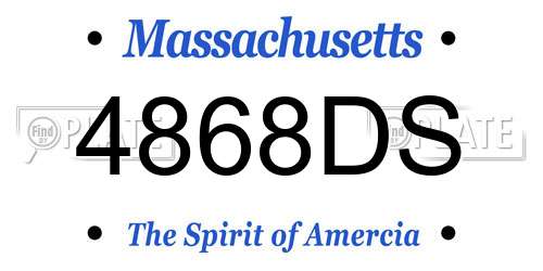 4868DS Massachusetts License Plate