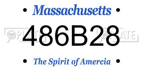 486B28 Massachusetts License Plate