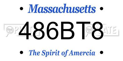 486BT8 Massachusetts License Plate