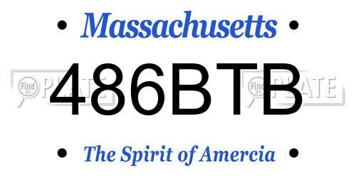 486BTB Massachusetts License Plate