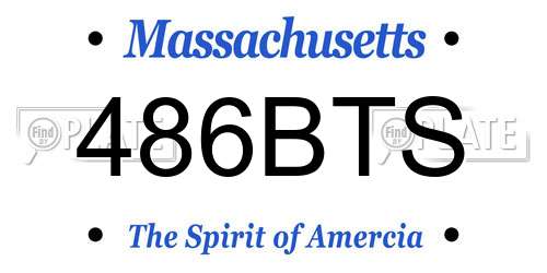 486BTS Massachusetts License Plate