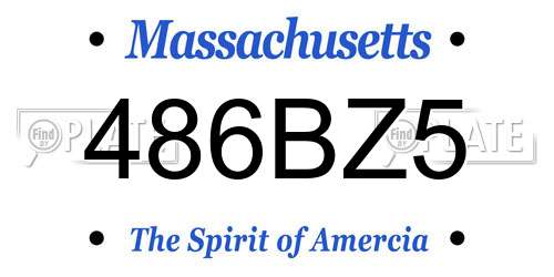 486BZ5 Massachusetts License Plate