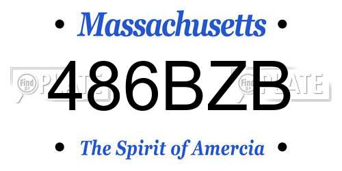 486BZB Massachusetts License Plate