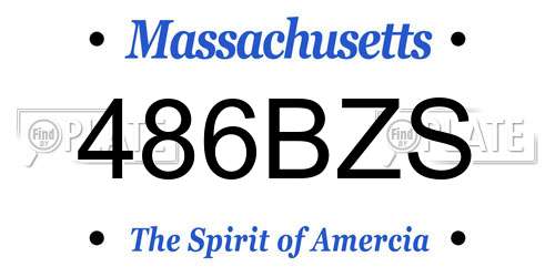 486BZS Massachusetts License Plate