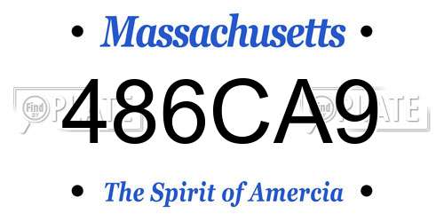 486CA9 Massachusetts License Plate