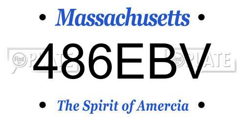 486EBV Massachusetts License Plate
