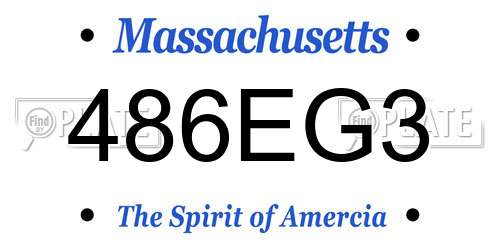 486EG3 Massachusetts License Plate