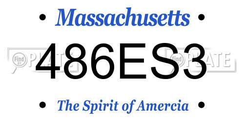 486ES3 Massachusetts License Plate