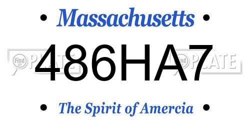 486HA7 Massachusetts License Plate