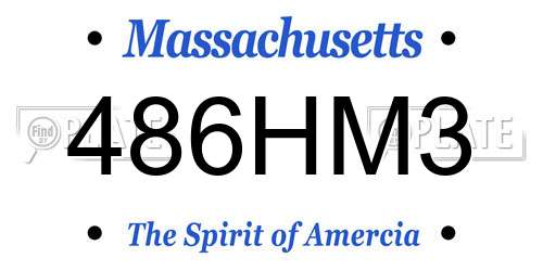 486HM3 Massachusetts License Plate