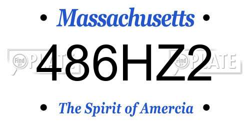 486HZ2 Massachusetts License Plate
