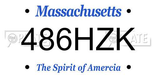 486HZK Massachusetts License Plate