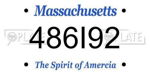 486I92 Massachusetts License Plate