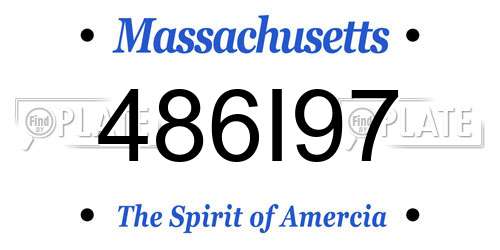 486I97 Massachusetts License Plate