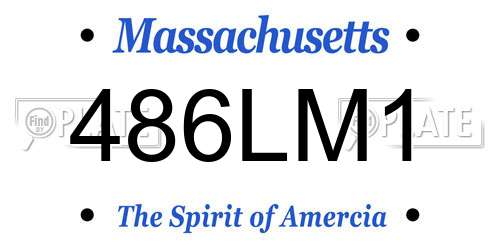 486LM1 Massachusetts License Plate