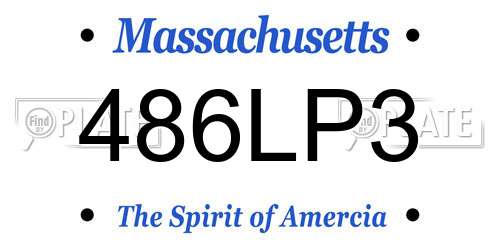 486LP3 Massachusetts License Plate