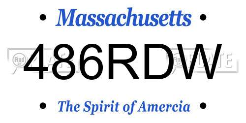 486RDW Massachusetts License Plate
