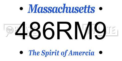 486RM9 Massachusetts License Plate
