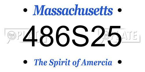 486S25 Massachusetts License Plate