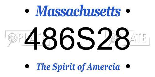 486S28 Massachusetts License Plate