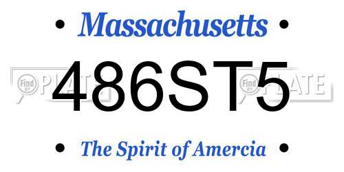 486ST5 Massachusetts License Plate