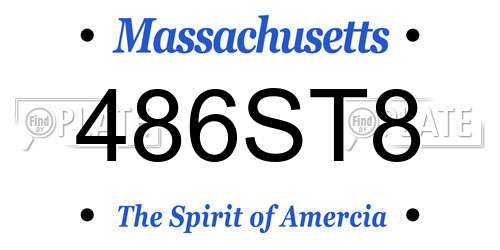 486ST8 Massachusetts License Plate