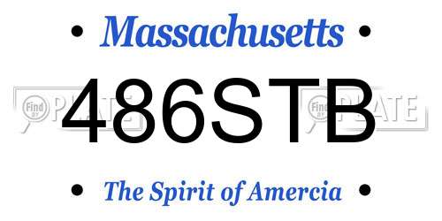 486STB Massachusetts License Plate