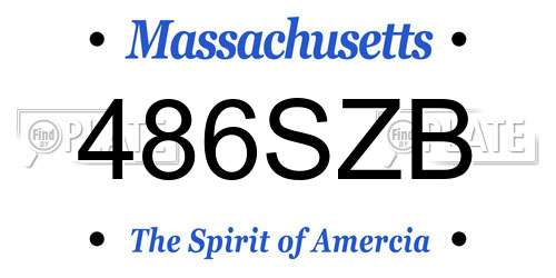 486SZB Massachusetts License Plate