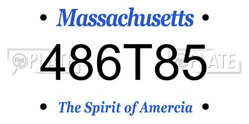 486T85 Massachusetts License Plate