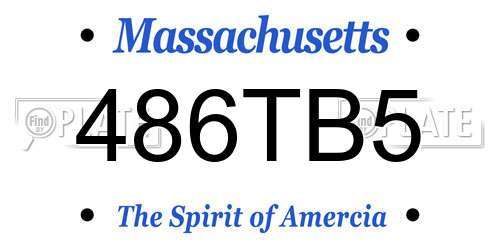 486TB5 Massachusetts License Plate