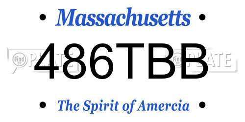 486TBB Massachusetts License Plate