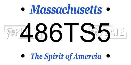 486TS5 Massachusetts License Plate