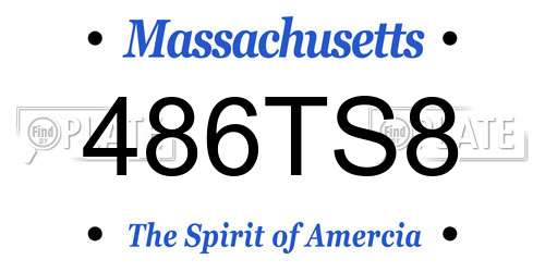486TS8 Massachusetts License Plate