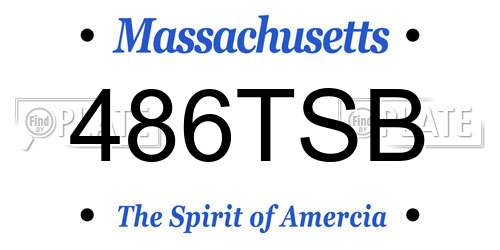 486TSB Massachusetts License Plate