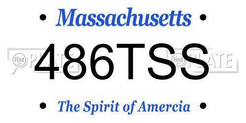 486TSS Massachusetts License Plate