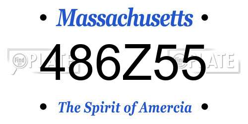 486Z55 Massachusetts License Plate