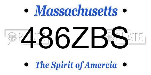 486ZBS Massachusetts License Plate