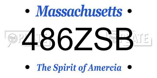 486ZSB Massachusetts License Plate