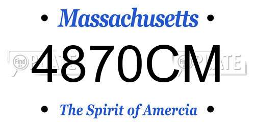 4870CM Massachusetts License Plate