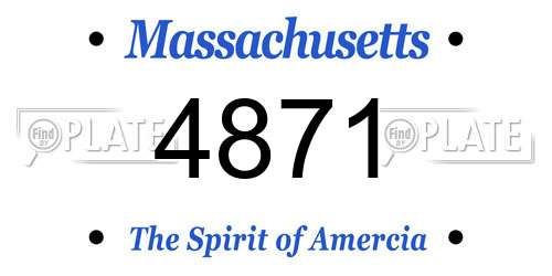 4871 Massachusetts License Plate